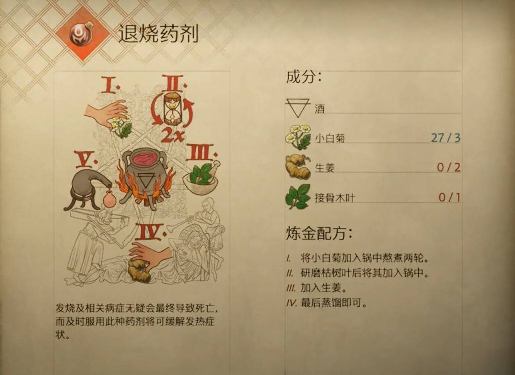 天国拯救2退烧药剂怎么做 退烧药剂配方