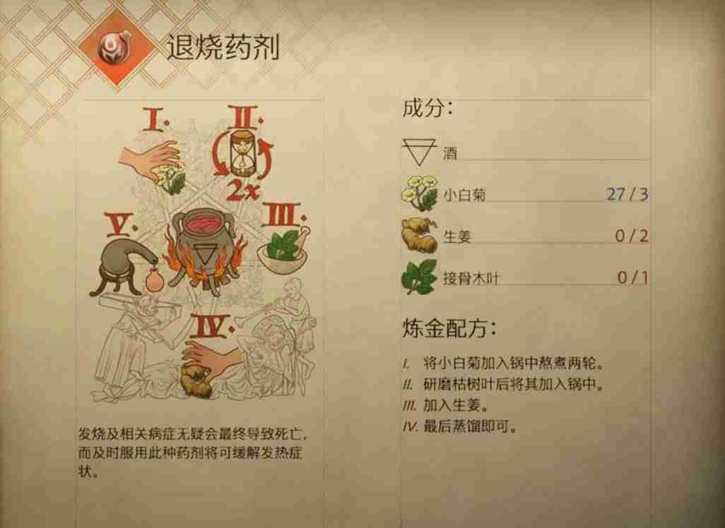 天国拯救2退烧药剂怎么做 退烧药剂配方