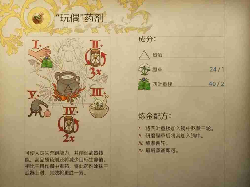 天国拯救2玩偶药剂怎么做 玩偶药剂配方