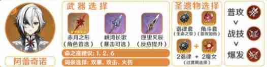 原神阿蕾奇诺5.3武器圣遗物带什么