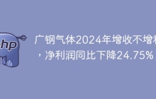 广钢气体2024年增收不增利，净利润同比下降24.75%