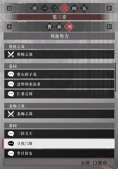 真三国无双起源刘备阵营故事解锁列表