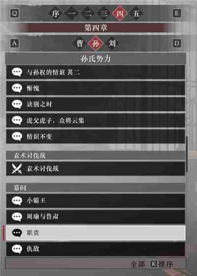 真三国无双起源孙权阵营故事解锁列表