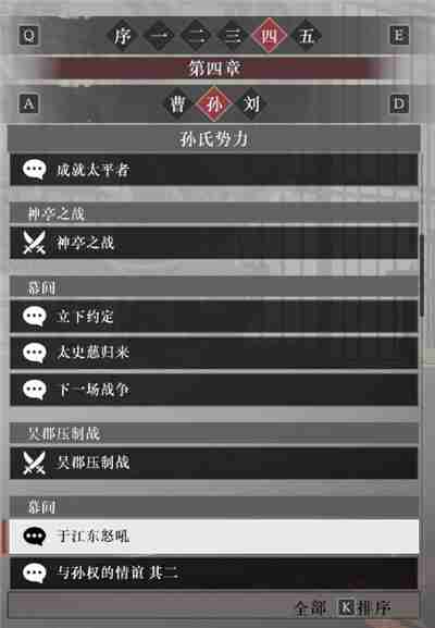 真三国无双起源孙权阵营故事解锁列表