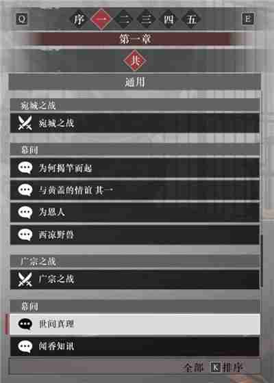 真三国无双起源第一章故事解锁列表