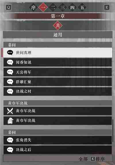 真三国无双起源第一章故事解锁列表