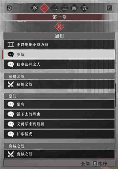 真三国无双起源第一章故事解锁列表