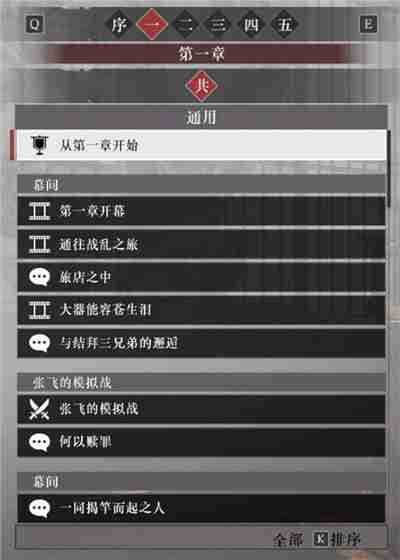真三国无双起源第一章故事解锁列表
