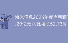 海光信息2024年度净利润19.29亿元 同比增长52.73%
