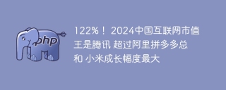 122%！ 2024中国互联网市值王是腾讯 超过阿里拼多多总和 小米成长幅度最大