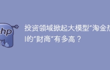 投资领域掀起大模型“淘金热”，AI的“财商”有多高？