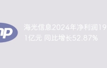 海光信息2024年净利润19.31亿元 同比增长52.87%