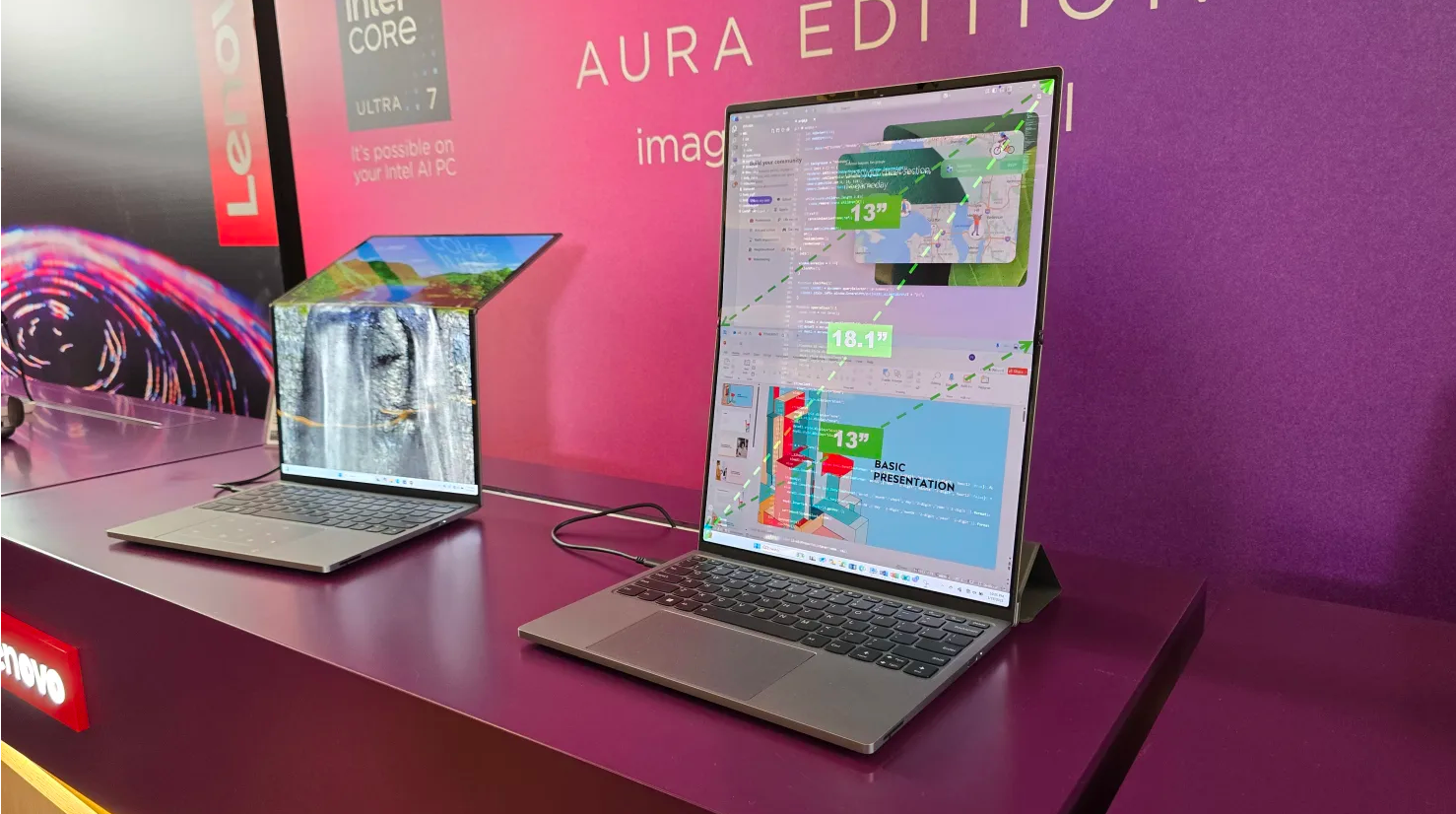 联想展示可折叠屏笔记本电脑 完全展开达18英寸