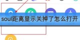 soul距离显示关掉了怎么打开