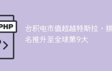 台积电市值超越特斯拉，排名推升至全球第9大