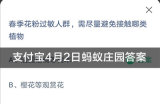 支付宝春季花粉过敏人群需尽量避免接触哪类植物4月2日答案