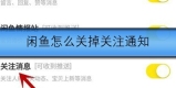 闲鱼怎么关掉关注通知