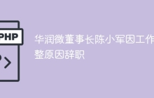 华润微董事长陈小军因工作调整原因辞职