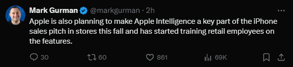 跳票至iOS18.1上线 曝苹果AI将成iPhone 16系列宣传重点