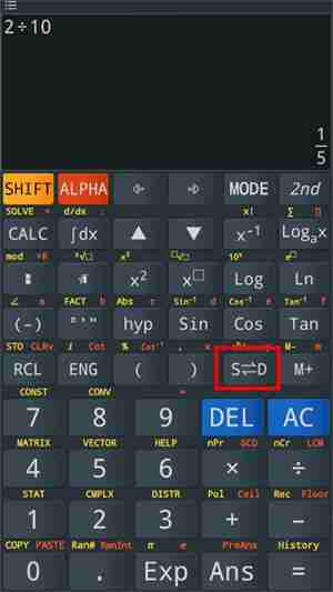 卡西欧计算器分数变小数教程