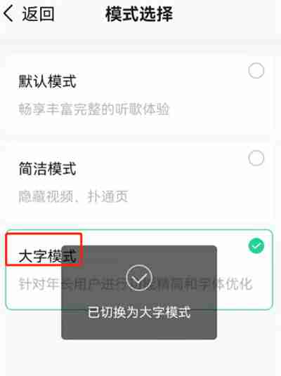 QQ音乐在哪开启大字模式