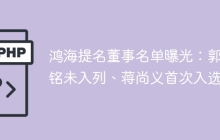 鸿海提名董事名单曝光：郭台铭未入列、蒋尚义首次入选