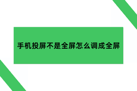 投屏不是全屏