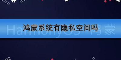 鸿蒙系统有隐私空间吗