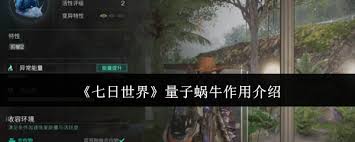 七日世界中量子蜗牛的作用是什么-探索七日世界中量子蜗牛的实用功能