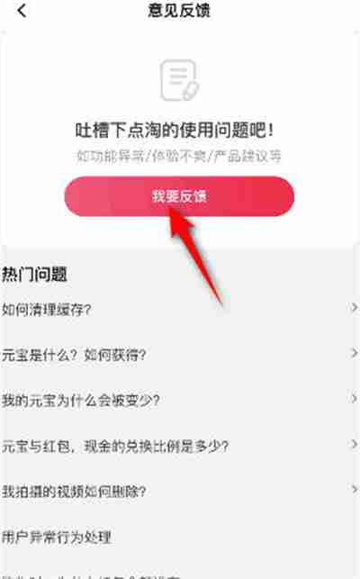 点淘怎么对软件进行意见反馈