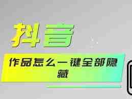 抖音如何一键隐藏所有作品-抖音怎样一键隐匿全部作品