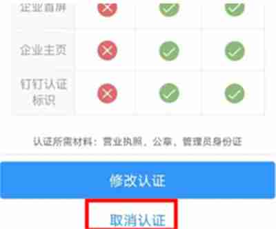钉钉怎么取消企业认证