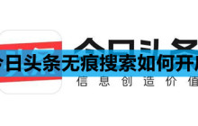今日头条无痕搜索如何开启