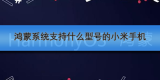 鸿蒙系统支持什么型号的小米手机