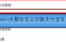 metro大都会怎么切换支付宝支付