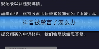 抖音被禁言了怎么办