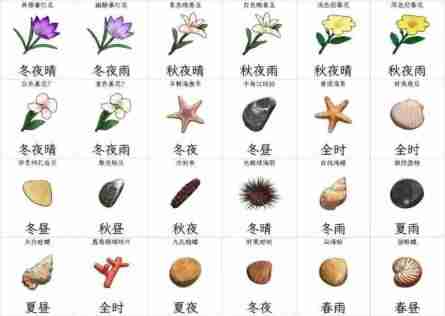 开放空间收集物及获取时间一览