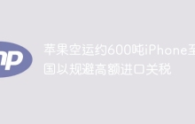 苹果空运约600吨iPhone至美国以规避高额进口关税