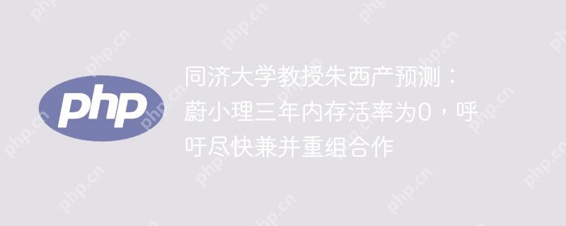 同济大学教授朱西产预测：蔚小理三年内存活率为0，呼吁尽快兼并重组合作