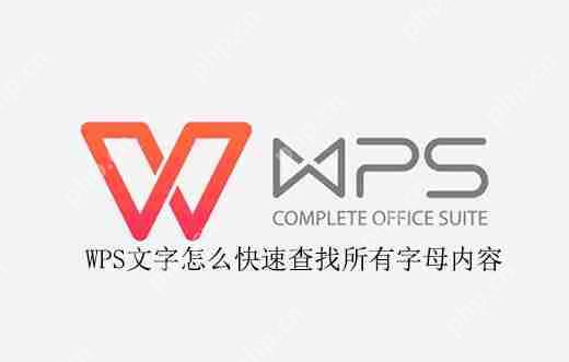 WPS文字怎么快速查找所有字母内容
