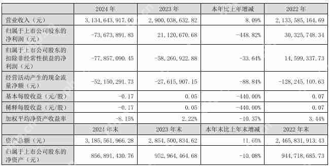 温州宏丰2024年营收31.35亿元，净利润同比由盈转亏