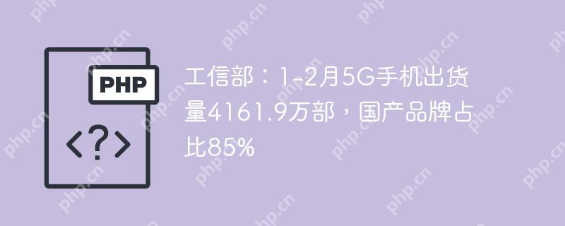 工信部：1-2月5g手机出货量4161.9万部，国产品牌占比85%