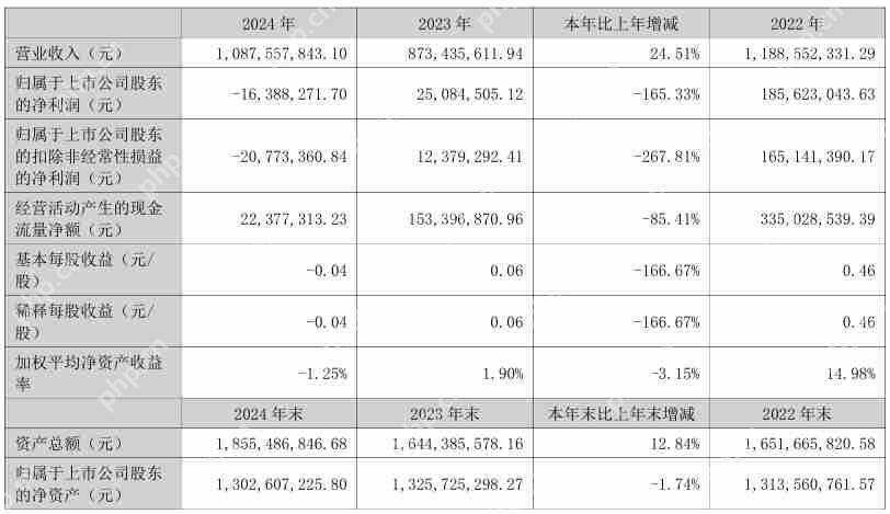 万祥科技2024年营收10.88亿元,净利润同比下滑165.33%
