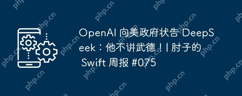 openai 向美政府状告 deepseek：他不讲武德！| 肘子的 swift 周报 #075