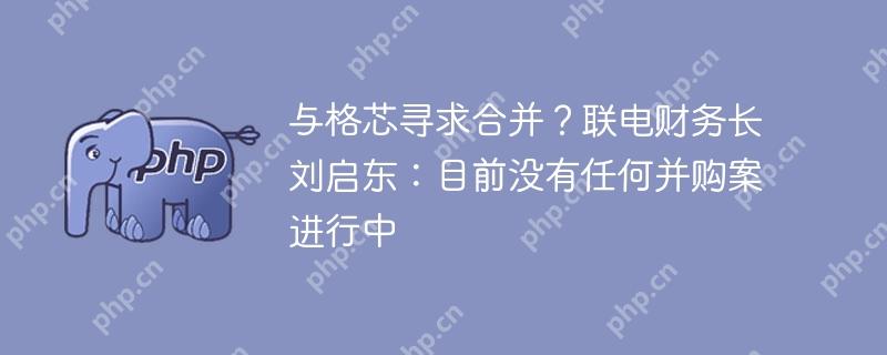 与格芯寻求合并？联电财务长刘启东：目前没有任何并购案进行中