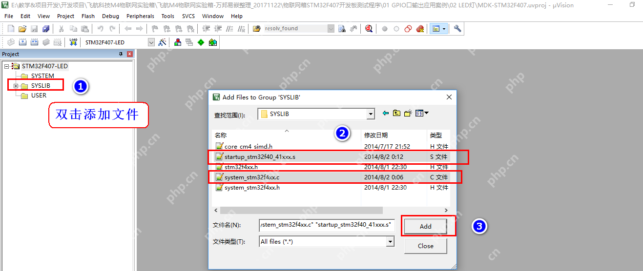 STM32F407 GPIO口输出配置配置步骤