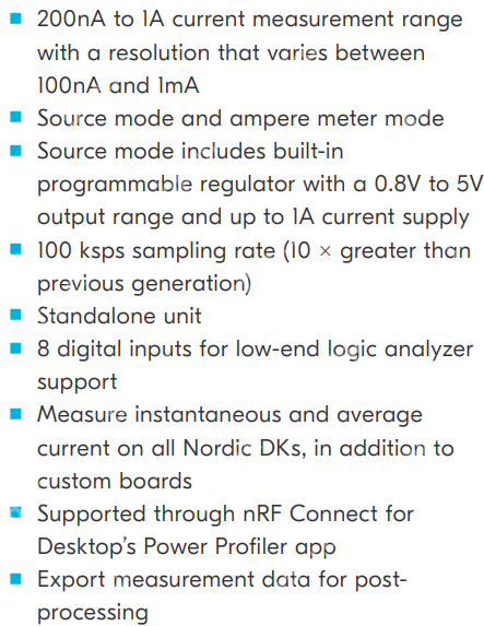Nordic发布二代功耗测量套件Power Profiler Kit II,分辨率100nA,范围200nA到1A,更重要的是开源!