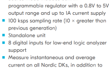 Nordic发布二代功耗测量套件Power Profiler Kit II，分辨率100nA，范围200nA到1A，更重要的是开源！
