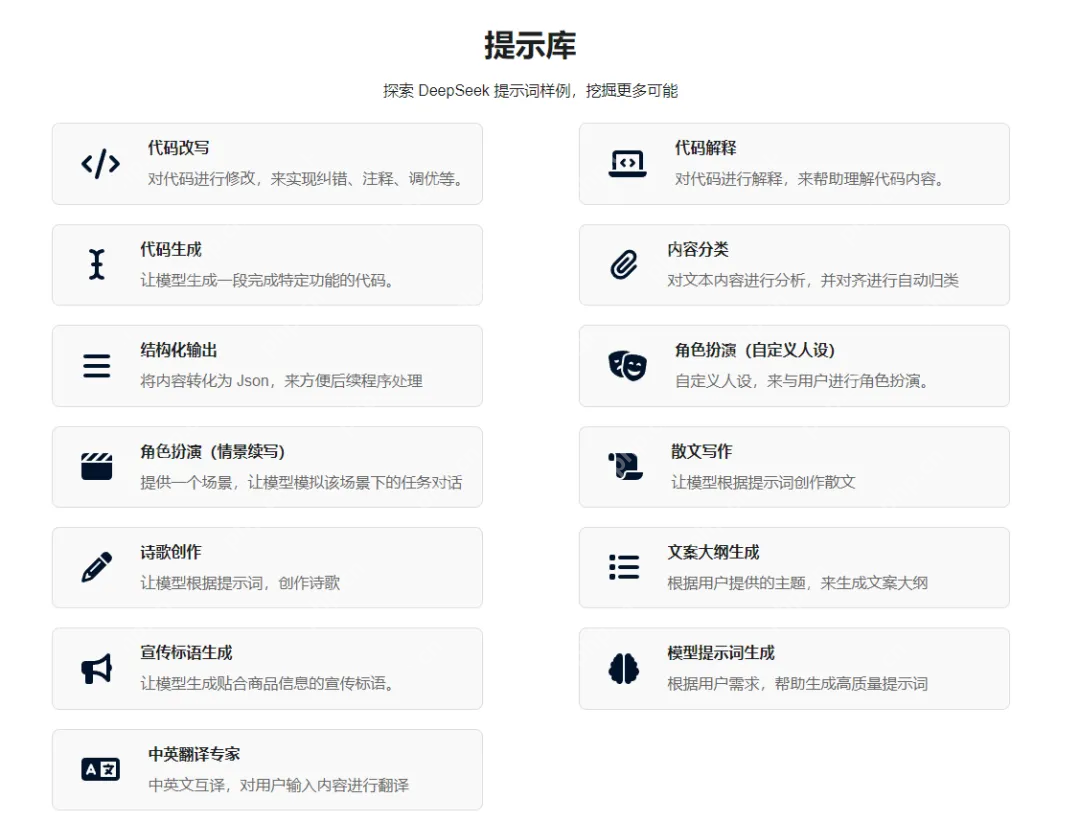 DeepSeek 官方推出的提示词库,AI内容生成的精准导航仪!