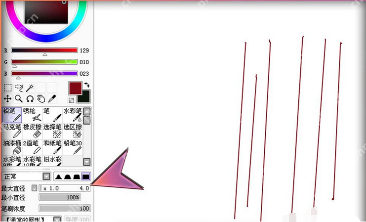 sai绘图软件如何使用铅笔笔刷？sai绘图软件使用铅笔笔刷操作方法介绍